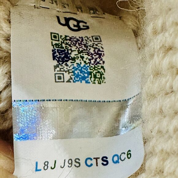 UGG Classic Mini Women's US 6 Ankle Boots Beige Chunky Knit Side Zip NIB $180 - Picture 13 of 14